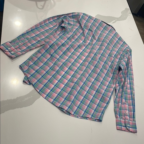 Tommy Hilfiger Men's Pink and Blue Plaid Shirt - Picture 6 of 13